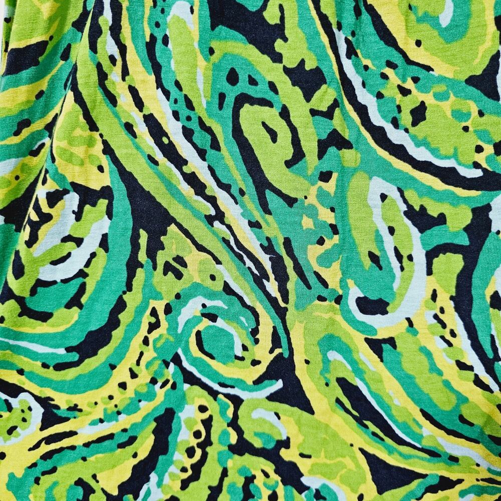 Merona Button-Up Tank Top Women's Size S Soft Rayon Green Paisley Casual Boho - Picture 4 of 6